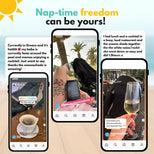 SnoozeShade Plus Deluxe (6m+)  Premium Sunshade & Mosquito Net for Pushchairs Blocks 97.5% UV & Supports Naps