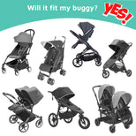 SnoozeShade Plus Extra - Universal Pushchair & Buggy Sunshade Blocks 99% of UV - Mosquito Net - Aids Baby Naps