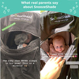 SnoozeShade Plus Extra - Universal Pushchair & Buggy Sunshade Blocks 99% of UV - Mosquito Net - Aids Baby Naps