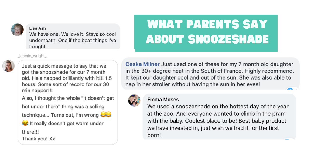 What our customers say about using SnoozeShade in the heat