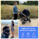 SnoozeShade Original (Newborn to approx 6m); Carrycot & pram sun shade and baby sleep aid; Better than a pram parasol; Doona compatible; Blocks 99% of UV