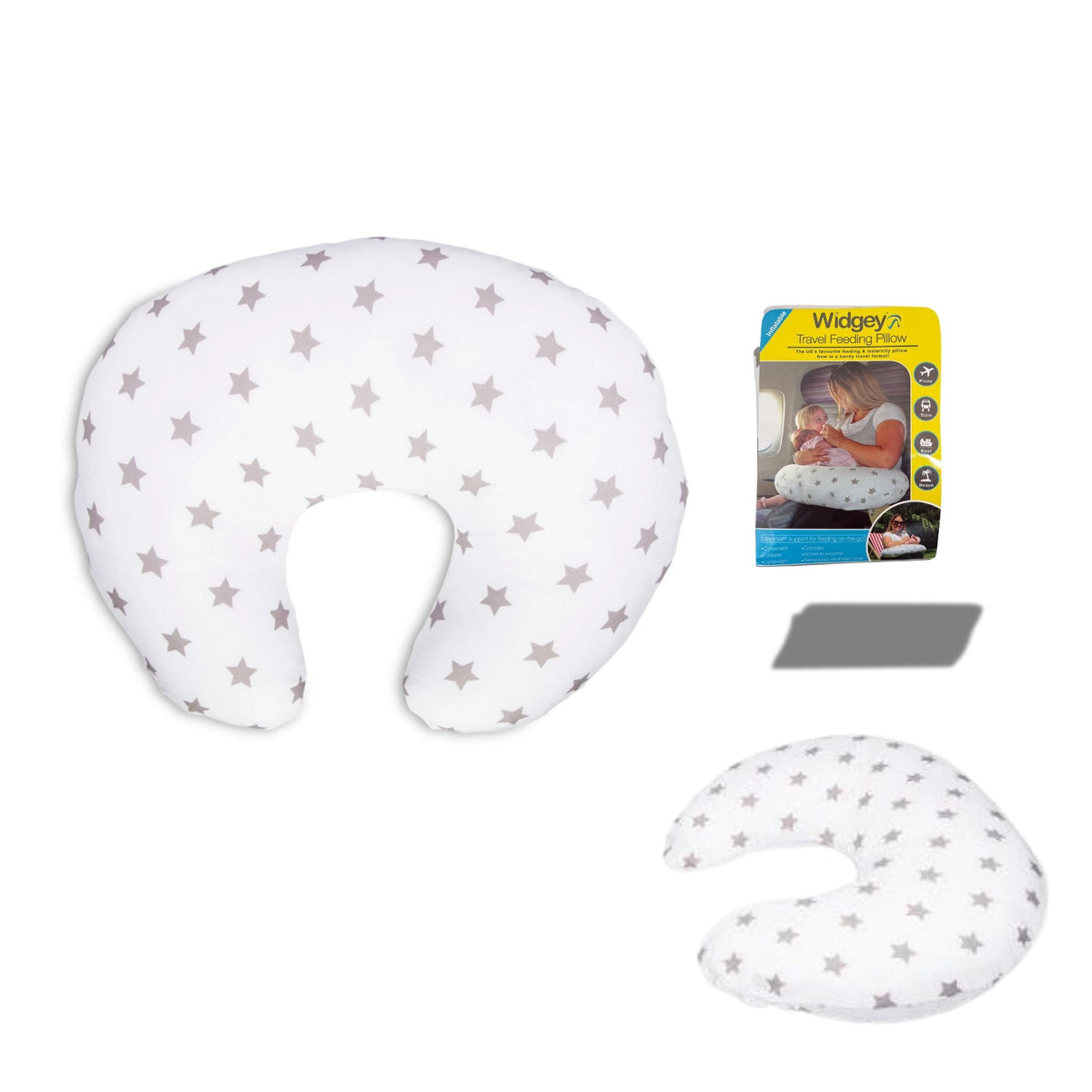 Widgey Travel Nursing Pillow Compact inflatable feeding pillow