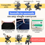 SnoozeShade Original (Newborn to approx 6m); Carrycot & pram sun shade and baby sleep aid; Better than a pram parasol; Doona compatible; Blocks 99% of UV