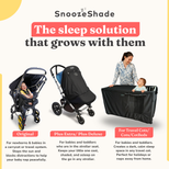 SnoozeShade Plus Extra - Universal Pushchair & Buggy Sunshade Blocks 99% of UV - Mosquito Net - Aids Baby Naps