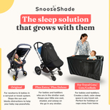 SnoozeShade Plus Deluxe (6m+)  Premium Sunshade & Mosquito Net for Pushchairs Blocks 97.5% UV & Supports Naps