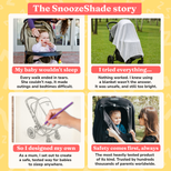SnoozeShade Plus Extra - Universal Pushchair & Buggy Sunshade Blocks 99% of UV - Mosquito Net - Aids Baby Naps