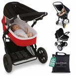 SnoozeShade Original (Newborn to approx 6m); Carrycot & pram sun shade and baby sleep aid; Better than a pram parasol; Doona compatible; Blocks 99% of UV
