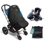 SnoozeShade Plus Extra - Universal Pushchair & Buggy Sunshade Blocks 99% of UV - Mosquito Net - Aids Baby Naps