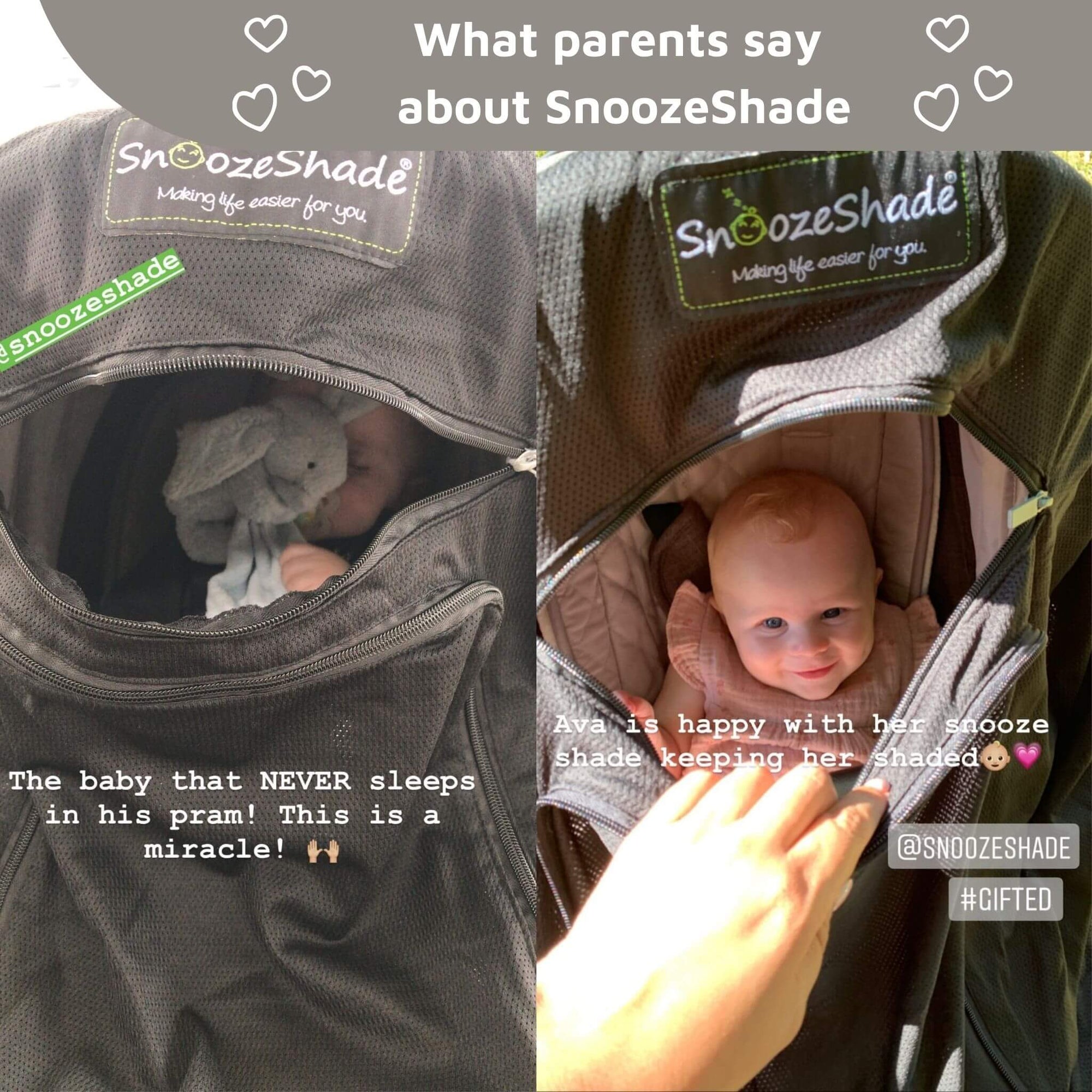 SnoozeShade Plus (6m+) | Universal-fit pushchair/buggy sun and sleep shade