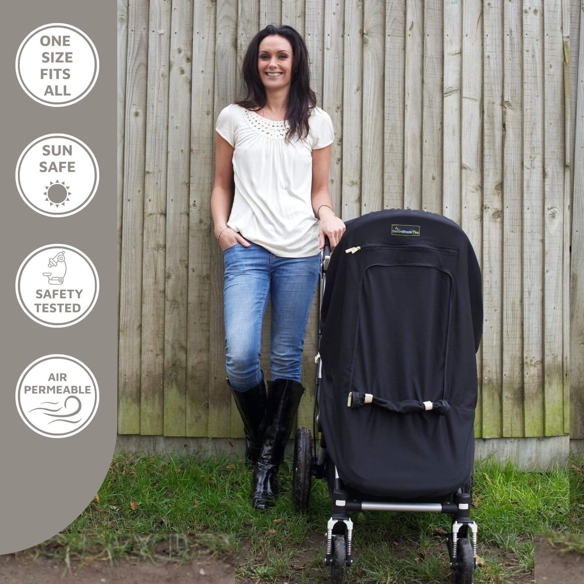 SnoozeShade Plus (6m+) | Universal-fit pushchair/buggy sun and sleep shade
