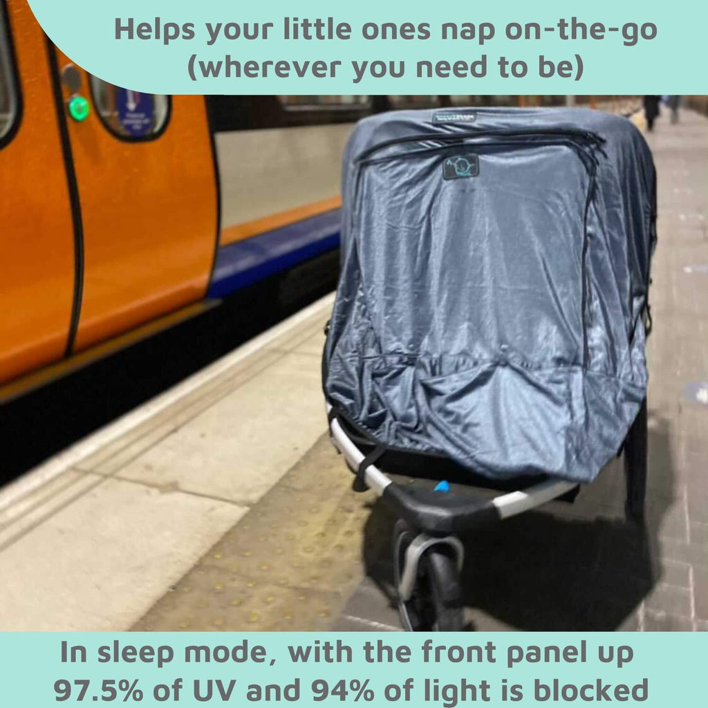 SnoozeShade Twin Deluxe (suitable from birth) | Double buggy/pushchair sun and sleep shade