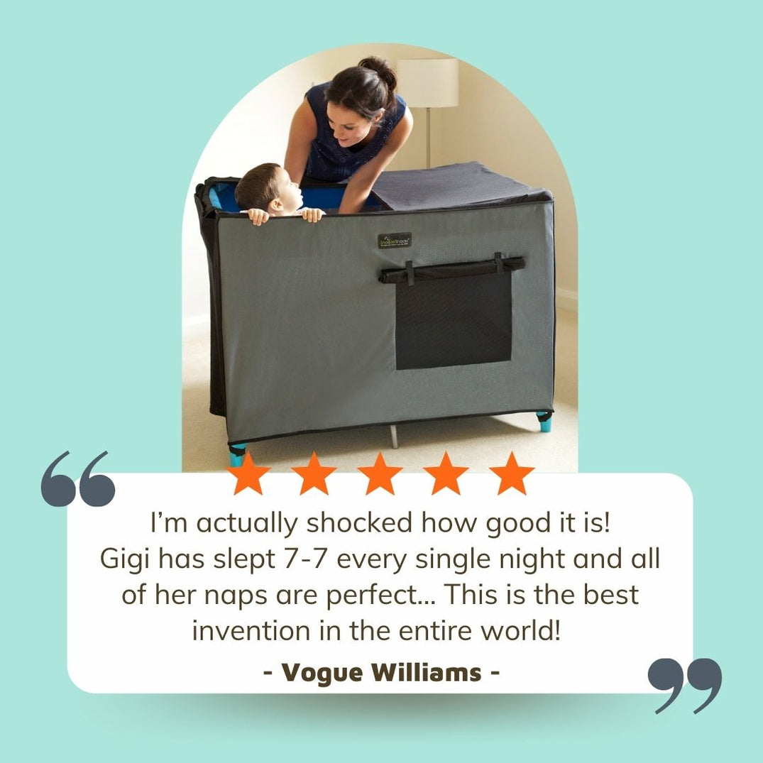 SnoozeShade for Travel Cots Airpermeable blackout canopy SnoozeShade