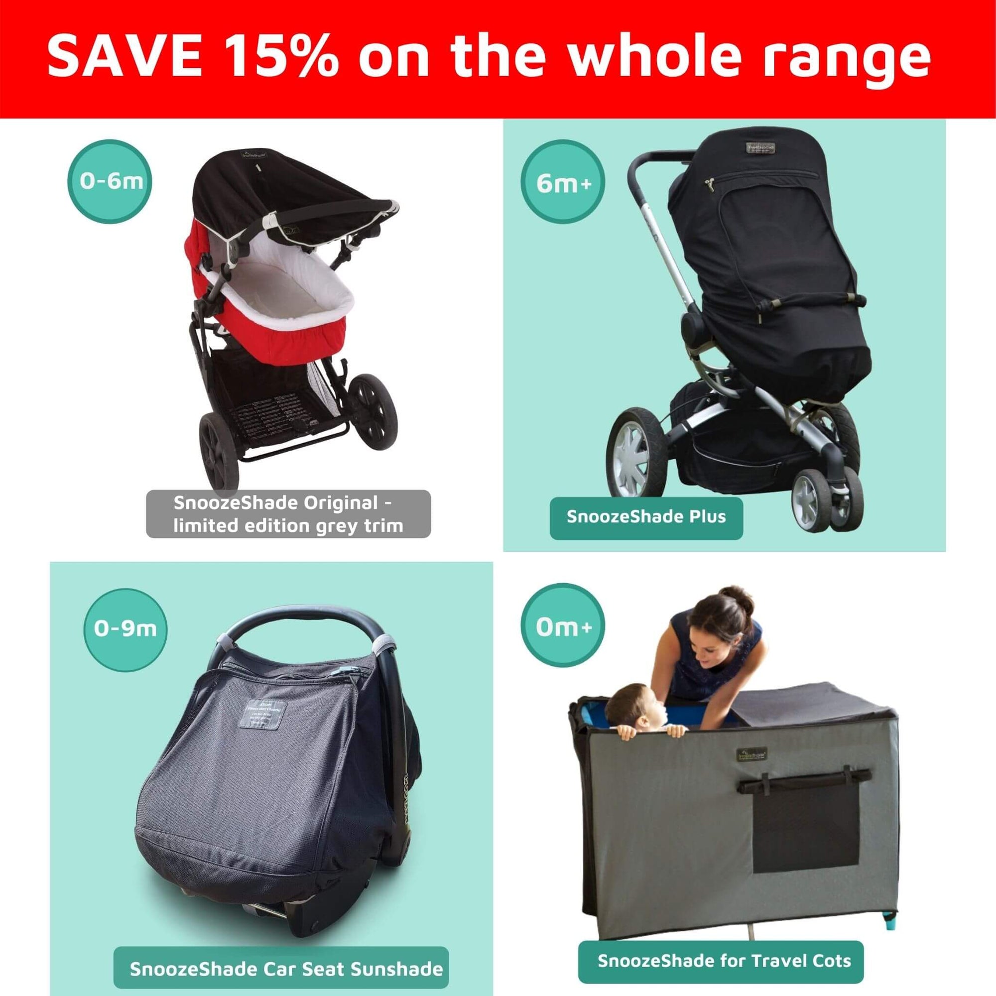 SnoozeShade Complete Sun and Sleep Bundle | Birth to four years