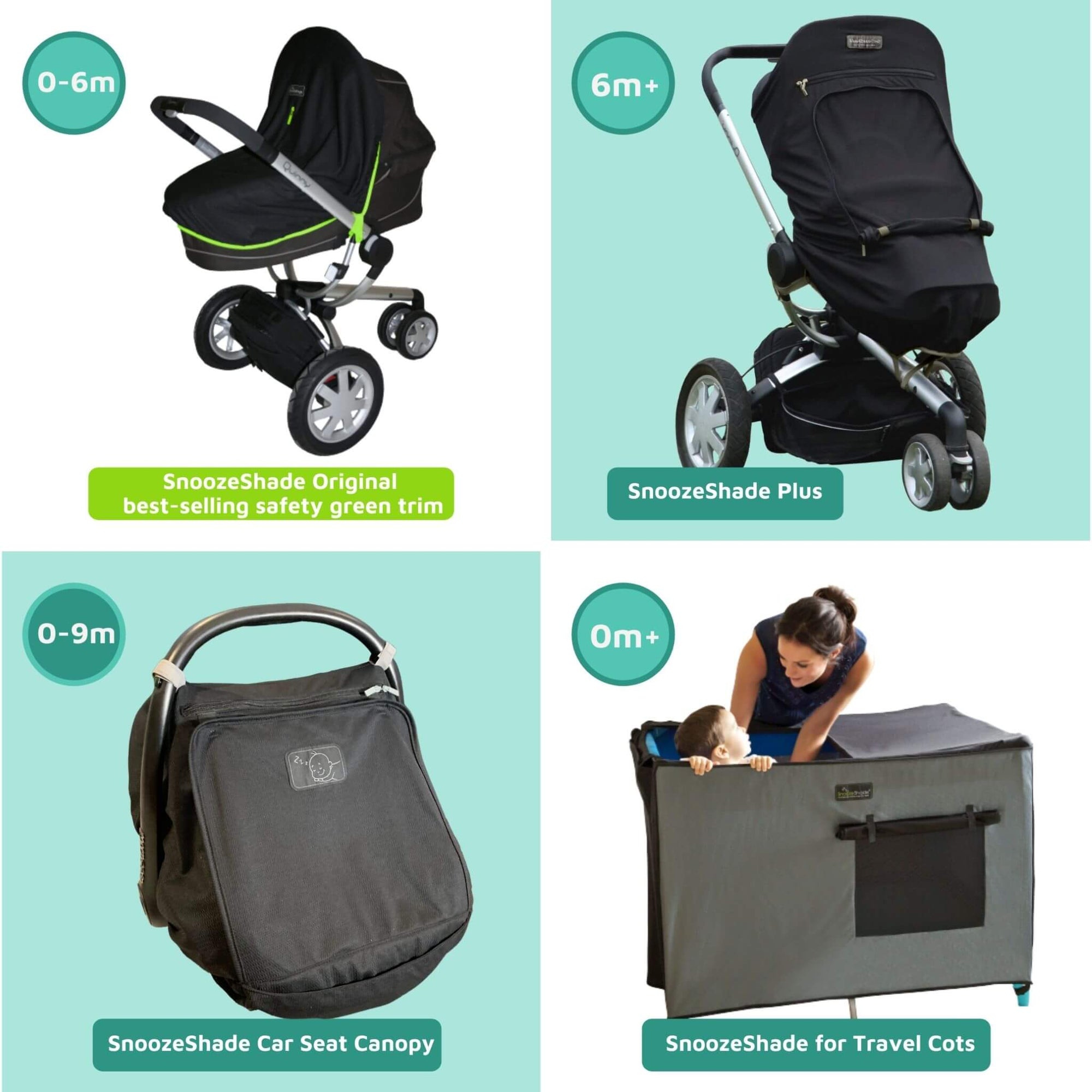 SnoozeShade Complete Sun and Sleep Bundle | Birth to four years