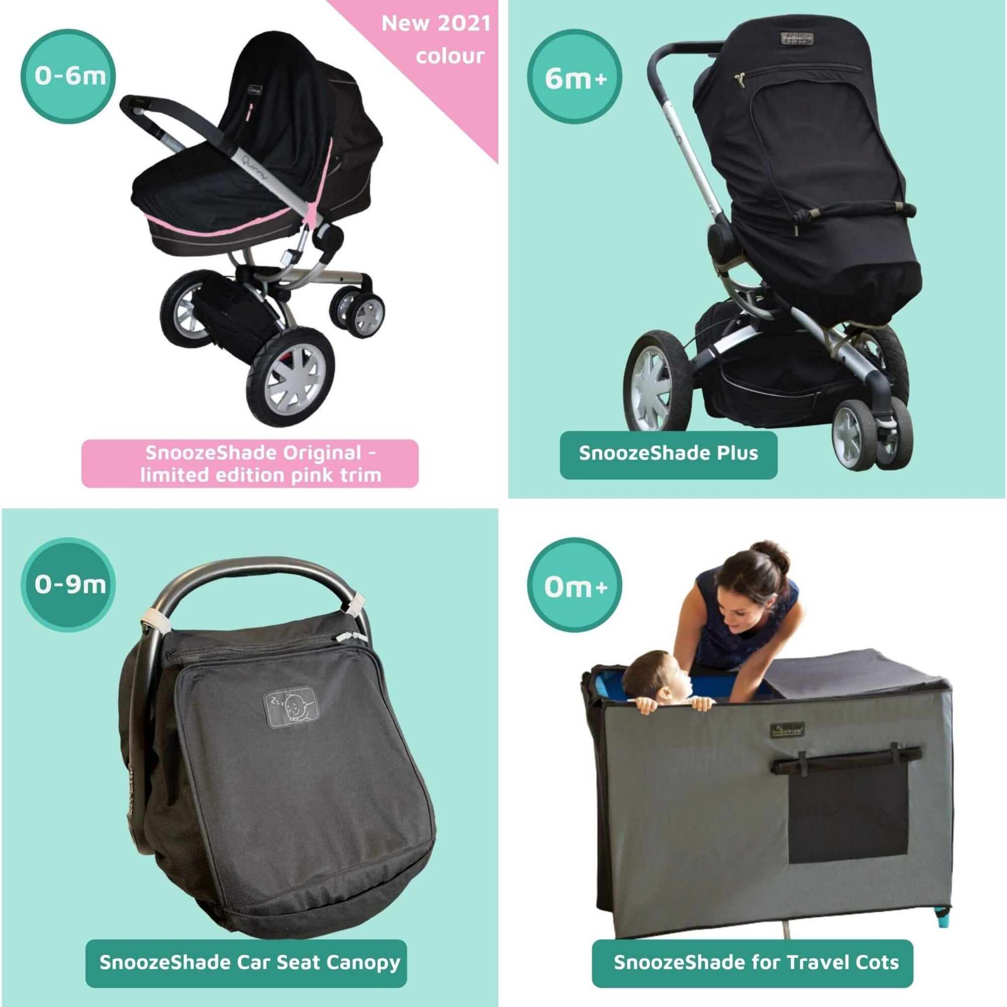SnoozeShade Complete Sun and Sleep Bundle | Birth to four years