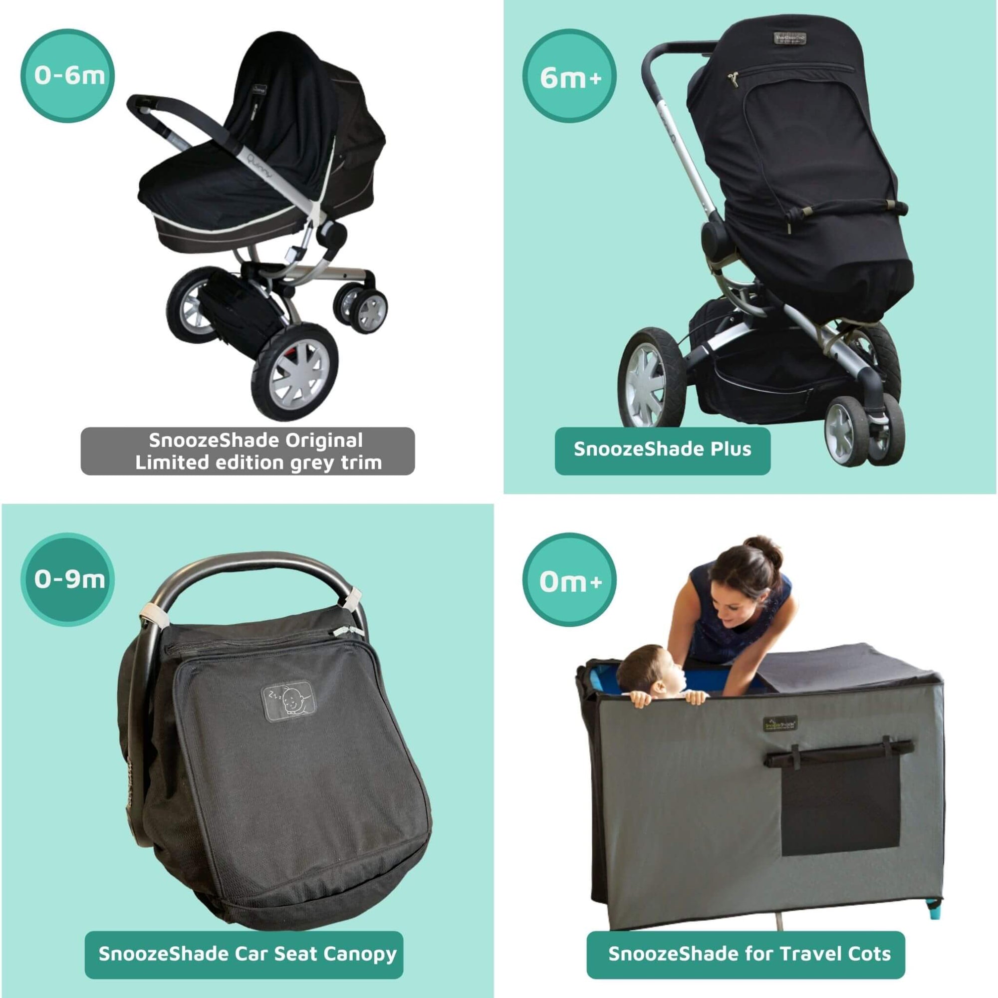SnoozeShade Complete Sun and Sleep Bundle | Birth to four years