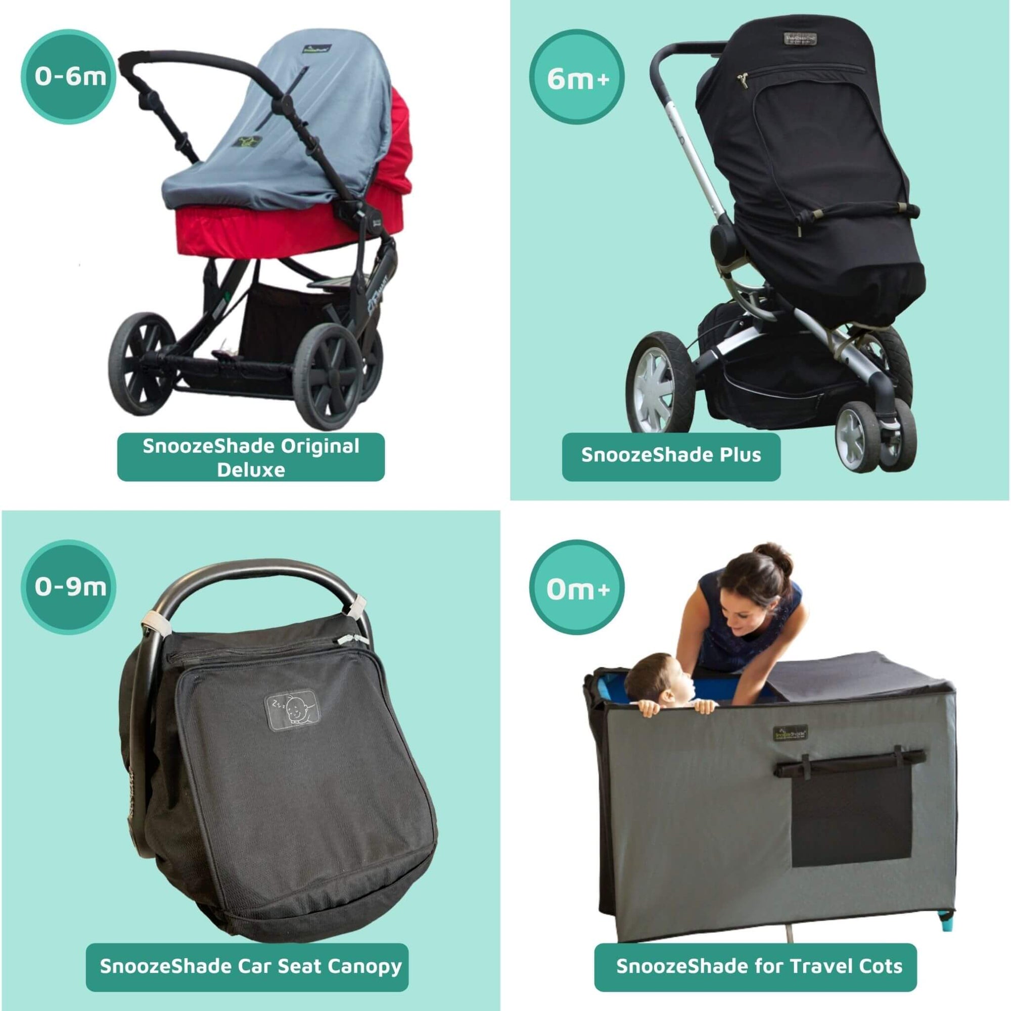 SnoozeShade Complete Sun and Sleep Bundle | Birth to four years